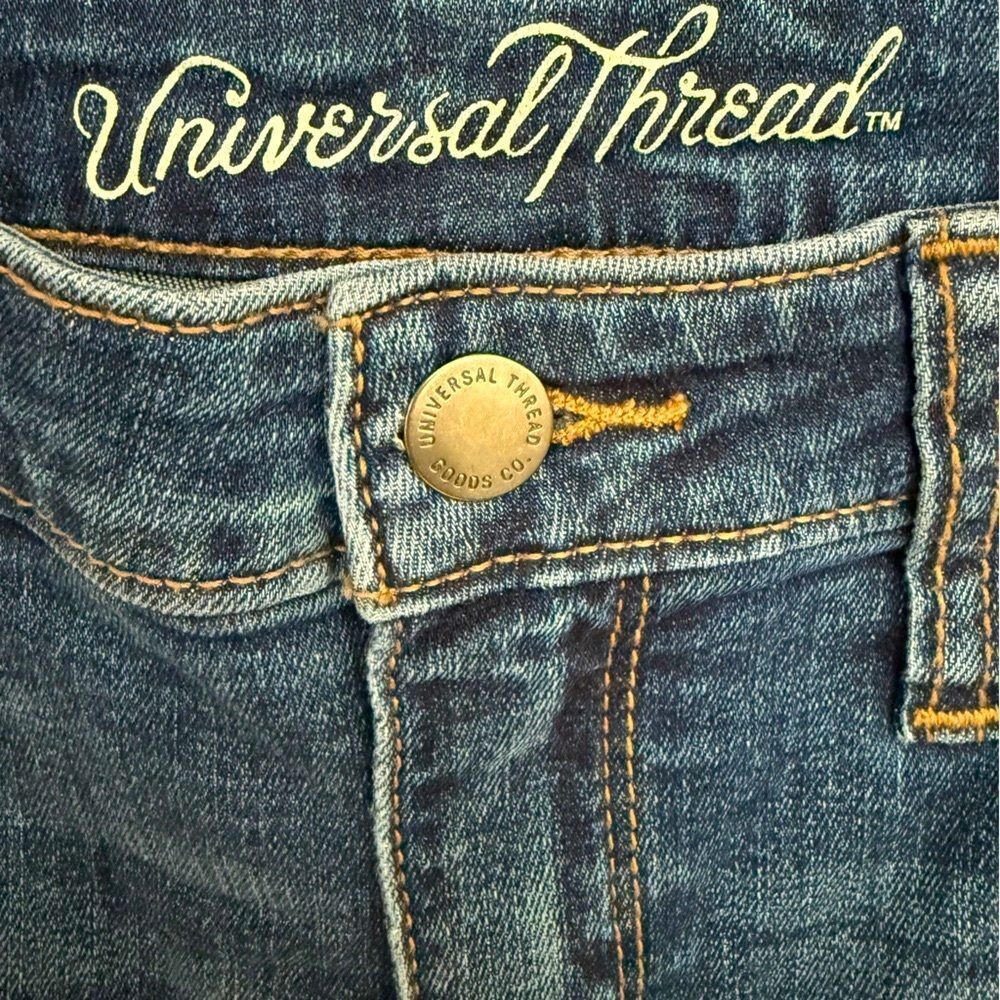 Universal Thread High Rise Skinny Jeans Blue Patchwork Size 8/29 Modern Boho - Picture 3 of 8